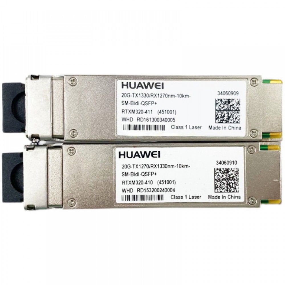 Трансивер Huawe* BiDi Transciever XFP TX 1270nm RX 1330nm 9.95Gb/s to 20.35Gb/s 0dBm 5dBm 19dBm LC G-652 10km (34060910)