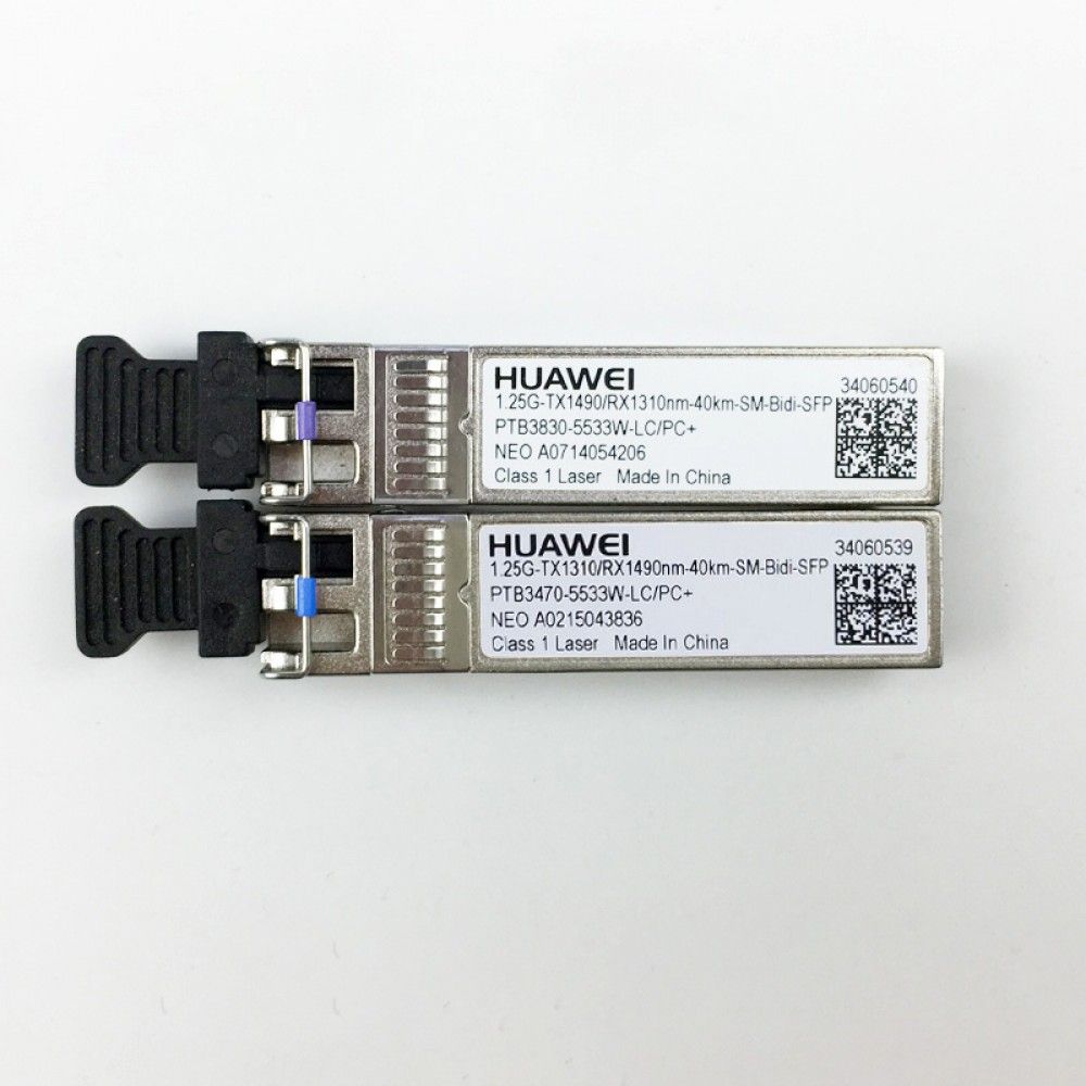 Трансивер Huawe* 1.25 Gbit/s BIDI eSFP Tx 1490 nm/Rx 1310 nm 2 dBm 3 dBm 23 dBm LC SM 40km (34060540)