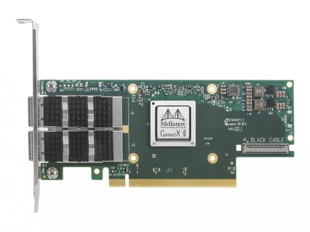 Сетевая карта Mellanox MCX653106A-ECAT ConnectX-6 100Gb/s HDR100 EDR IB and 100GbE QSFP56 PCIe3.0/4.0 x16